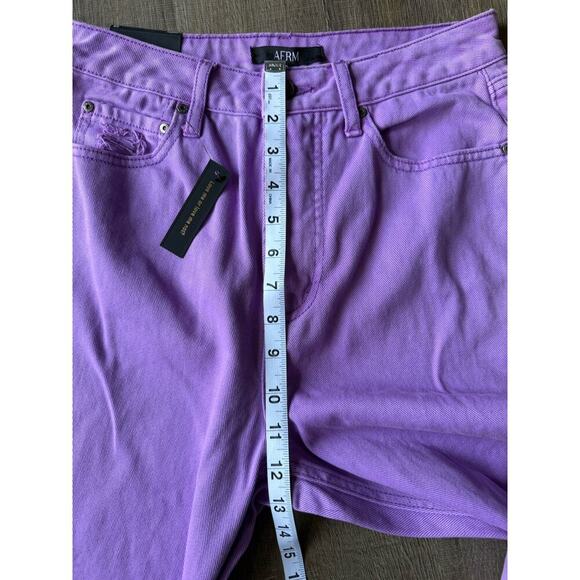 AFRM Jeans Womens 28 Purple Oden High Rise Wide Leg Distressed Knee Rips Denim - Picture 4 of 7